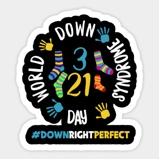 Down Right Perfect World Down Syndrome Awareness Day Socks Sticker